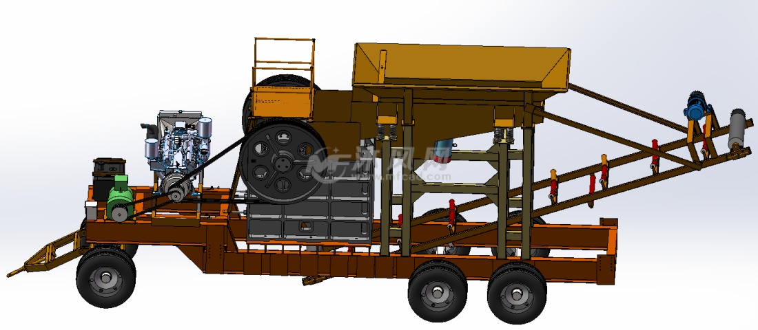 移動(dòng)式鄂破制砂機(jī) - 工程機(jī)械/建筑機(jī)械圖紙 - 沐風(fēng)網(wǎng)